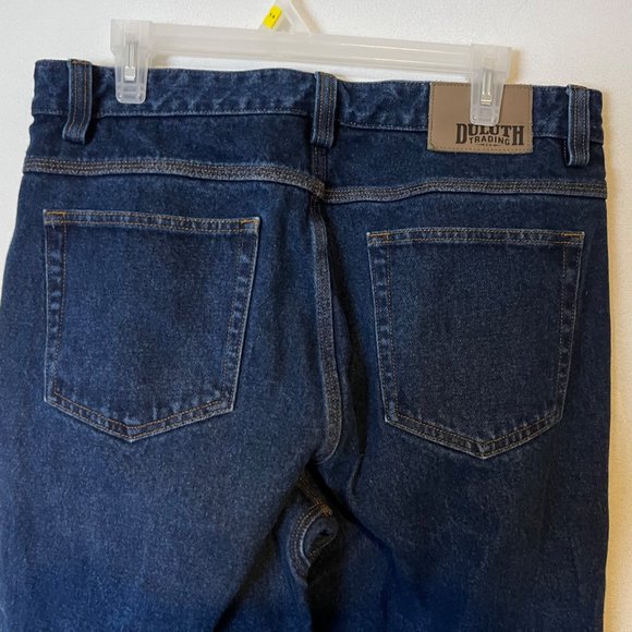 Duluth Trading Blue Jeans Mens Size 34 x 30 Work Heavy Relaxed Dark Wash 3237-76 - Picture 10 of 11